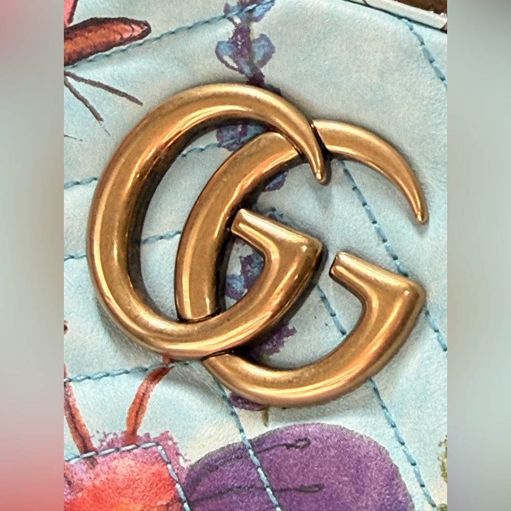 Gucci x Unskilled Worker GG Marmont Matelasse Calfskin Flora Crossbody - Picture 8 of 15